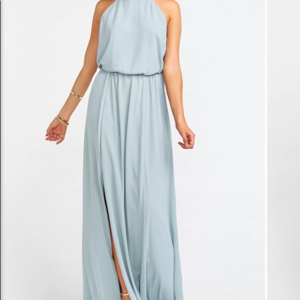 Show Me Your Mumu Heather Halter Dress Sage Crisp - Picture 2 of 8